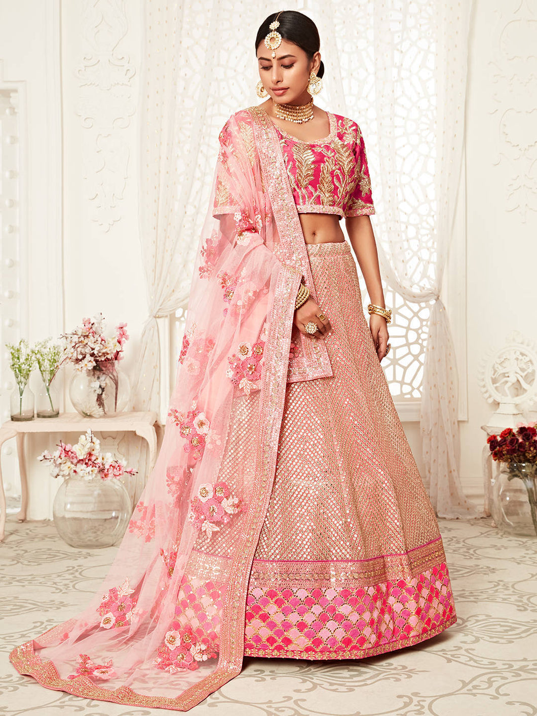 Graceful pastel pink Lehenga