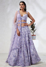 Lavender floral georgette Lehenga