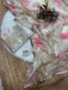 Celebrity inspired silk mirror work saree - lots of colour options
