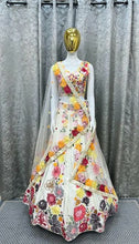 White floral thread embroidered Lehenga