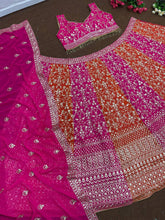 Orange and pink georgette Lehenga