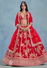 Red art silk Lehenga
