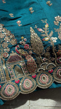 Teal chinon embroidered Lehenga