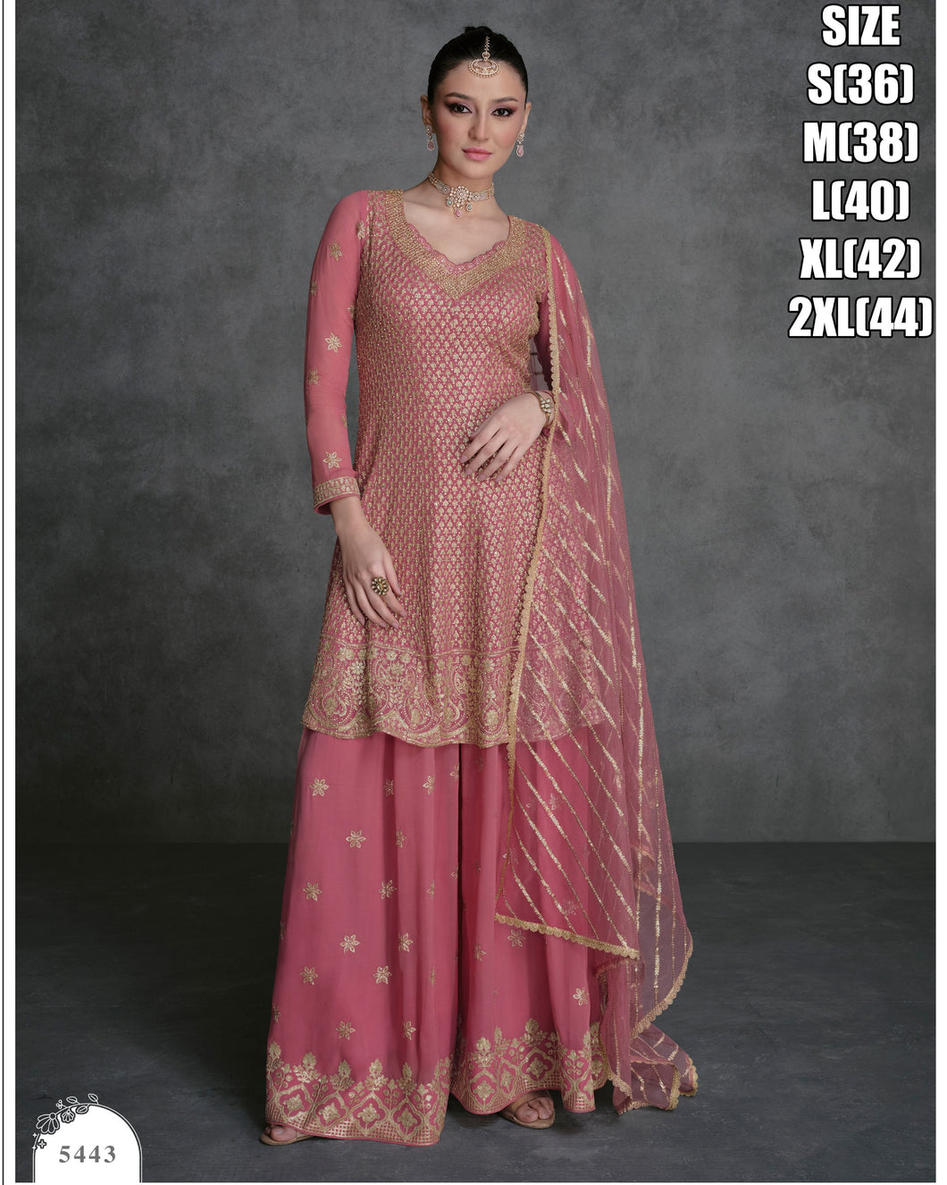Janisha readymade - trendy pink georgette sharara