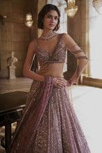 Mauve glamorous silk lehenga