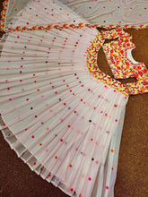 White and bead work embroidered Lehenga