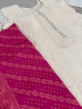 White chikankari embroidered anarkali