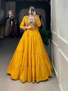 Gujarati style rayon chaniya choli with koti - readymade - lots of colours
