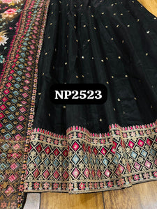 Niks collection - black modal chanderi anarkali (plus size option)