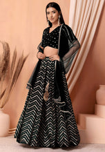 Georgette zigzag sequins lehenga - more colours