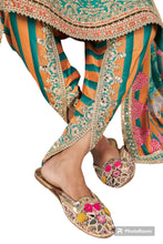 Tulip pants readymade - green and orange