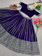 Purple velvet elegant Lehenga