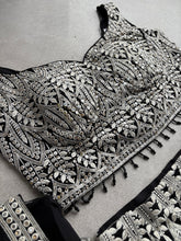 Black thread work palazzo with cape