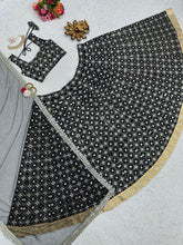 Black chine sequins Lehenga