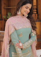 Pista Green readymade embroidered palazzo
