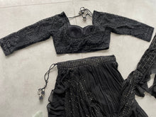 Boutique collection -  black flared and ruffle Lehenga
