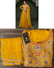 Janisha -  silk reception readymade gown in yellow