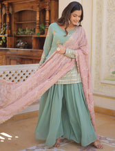 Pista Green readymade embroidered palazzo