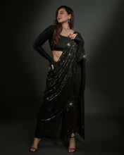 Sonakshi Sinha inspired black sequins saree