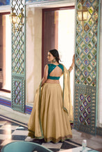 Chiku lehenga with contrast blouse (skirt stitched)