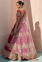 Red and gold drop silk lehenga (comes with 2 dupattas)