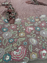 Pink rosegold chiffon sequinned Lehenga