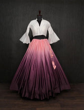 Indo western plain shaded purple readymade Lehenga