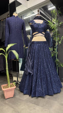 Cinderella blue sequins readymade Lehenga (matching men’s kurta available)