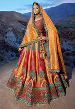 Yellow banarasi silk Lehenga