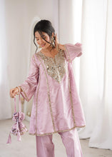 Baby pink mirror work co ord set (FREE BAG)