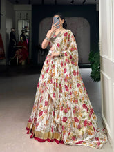 Chiffon florals readymade Lehenga in white