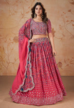 Shade of pink printed floral Lehenga