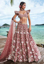 Rose gold floral Lehenga