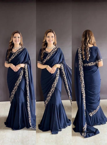 Viral saree gown in blue