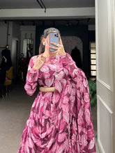 Graceful tabby silk printed Lehenga in maroon (skirt stitched)