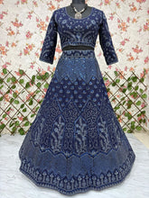 Navy blue glittery Lehenga