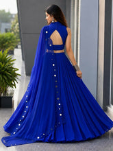 Royal blue flared cotton lehenga / Chaniya Choli
