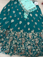 Forest Green embroidered Lehenga with contrasting dupatta