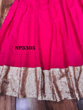 Niks collection - pink chinon silk anarkali (plus size option)