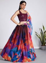 Elegant sequins work burgundy Lehenga