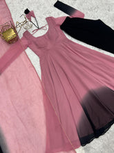 Onion pink shaded anarkali set readymade
