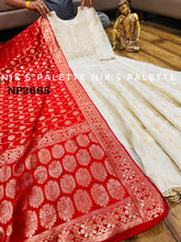 Niks collection - off white jacquard silk anarkali (plus size option)