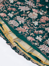 Green Georgette Lehenga with floral dupatta