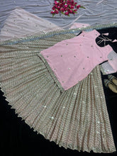 Baby pink long top Lehenga