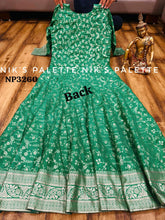 Niks collection - green banarasi gown (plus size too)