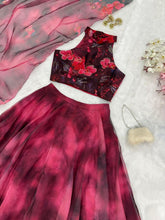 Magenta floral readymade lightweight Lehenga