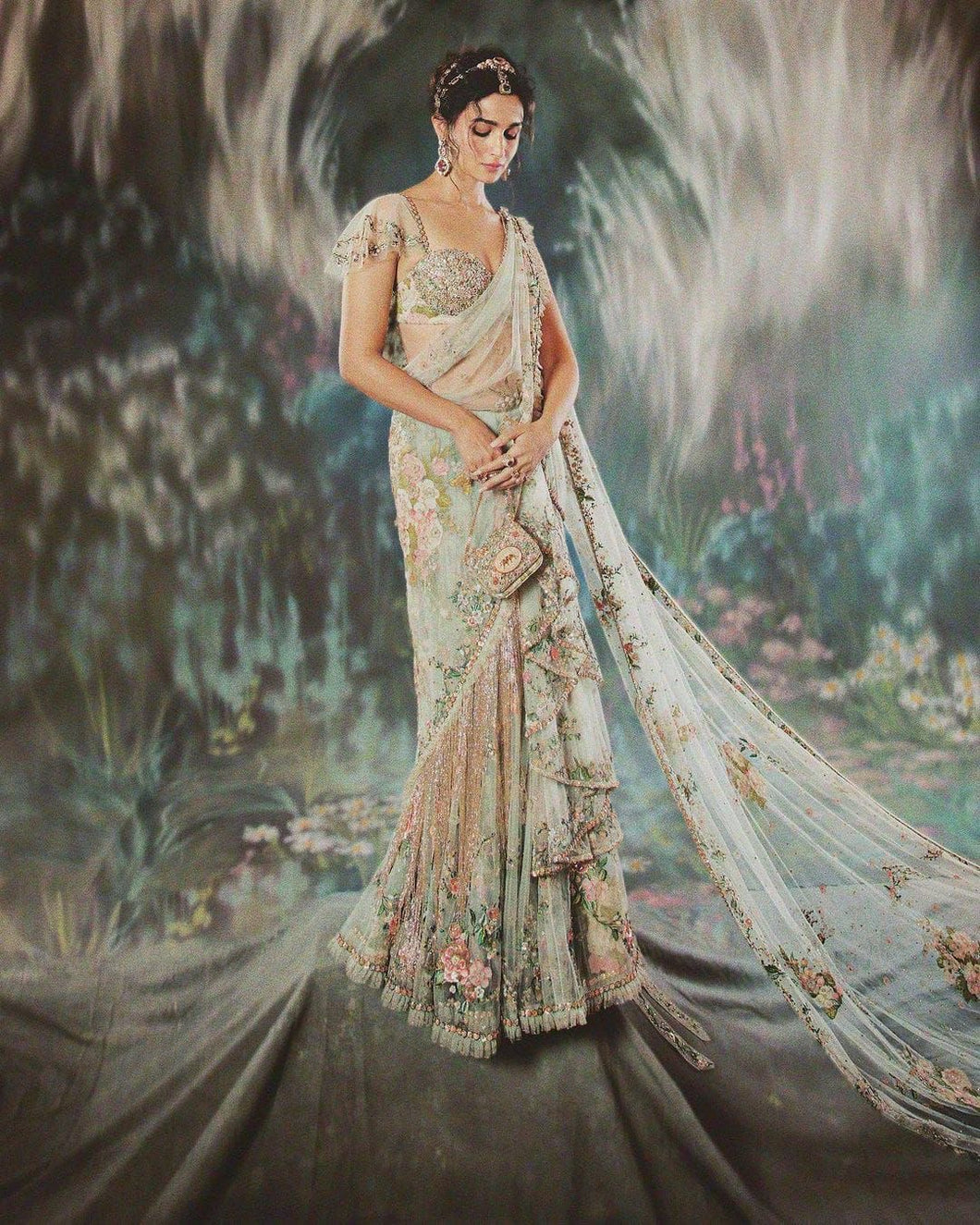 Alia Bhatt Sabyasachi inspired floral saree - lots of colours