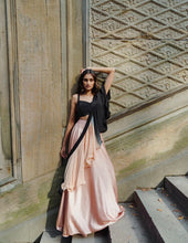 Pink sparkly readymade Lehenga  cascade pattern dupatta