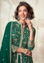 Elegant green Indo western lehenga