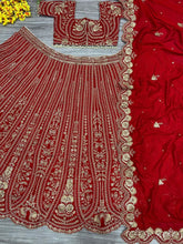 Red and gold boomer silk Lehenga